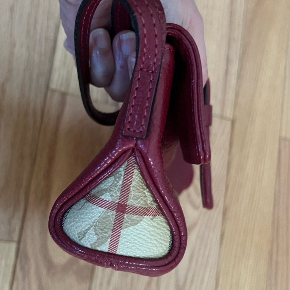 Burberry Burgundy Leather Wristlet Clutch - Picture 8 of 10